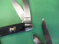 Schrade Cutlery Co. Three Knives Liberty Bell Commemorative Black Delrin Stockman Model # LB-1