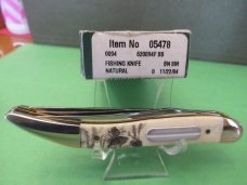Case XX Bone Handle Fish Knife with Fishing Scene Etch in Handle Pattern # Error 320094F SS