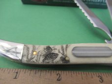 Case XX Bone Handle Fish Knife with Fishing Scene Etch in Handle Pattern # Error 320094F SS