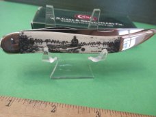 Case XX Bone Handle Fish Knife with Fishing Scene Etch in Handle Pattern # Error 320094F SS