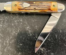 Great Eastern Cutlery #538208 Muskrat, Burnt Stag Handle, Stainless Steel Blades, New (GEC 53) 