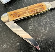 Great Eastern Cutlery #538208 Muskrat, Burnt Stag Handle, Stainless Steel Blades, New (GEC 53) 