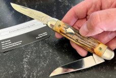 Great Eastern Cutlery #538208 Muskrat, Burnt Stag Handle, Stainless Steel Blades, New (GEC 53) 