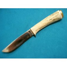 CUSTOM RC BONE ANTLER HUNTER HUNTING SKINNING SURVIVAL FIXED BLADE BOWIE KNIFE KNIVES OLD SHEATH