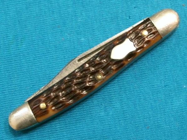 VINTAGE SCHRADE WALDEN NY USA 708 2 BLADE STOCKMAN FOLDING PEN JACK POCKET KNIFE KNIVES OLD