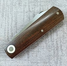 Willem Steenkamp Modern Spear Barlow..3.5" ..Rwl34..green canvas micarta scales coa..slip and pouch