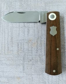 Willem Steenkamp Modern Spear Barlow..3.5" ..Rwl34..green canvas micarta scales coa..slip and pouch