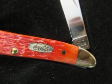 Case XX 2002 Red Bone Single Blade Peanut in a Coca-Cola Tin Pattern # 6120 SS