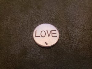Handmade love  hate solid copper decision coin token