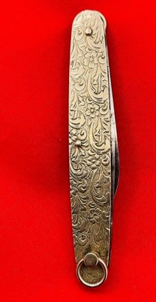 Vintage NEW YORK KNIFE CO #2897 Decorative Twist Ring Shadow Pen Pocket Knife c.1882-1931 **RARE**