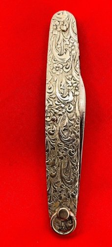 Vintage NEW YORK KNIFE CO #2897 Decorative Twist Ring Shadow Pen Pocket Knife c.1882-1931 **RARE**