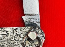 Vintage NEW YORK KNIFE CO #2897 Decorative Twist Ring Shadow Pen Pocket Knife c.1882-1931 **RARE**