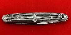 Vintage SMALL BROS INC GERMANY 3-Blade Shadow Pen Folding Pocket Knife - Sterling Silver - Intricate