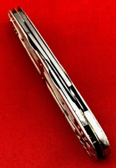 Vintage SMALL BROS INC GERMANY 3-Blade Shadow Pen Folding Pocket Knife - Sterling Silver - Intricate