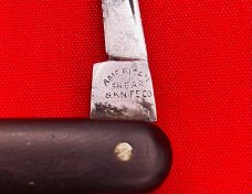  Vintage **RARE** AMERICAN SHEAR & KNIFE Equal End Shadow Pen Folding Pocket Knife c.1870-1914 Ebony