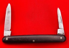  Vintage **RARE** AMERICAN SHEAR & KNIFE Equal End Shadow Pen Folding Pocket Knife c.1870-1914 Ebony