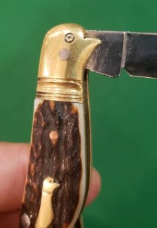 Custom Made Double Bird's Head Bolsters Half Congress  with Premium Stag Handles and filework