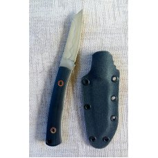 Tracy LaRock Native Fixed Blade..W2 and Black 10 s..2.5" blade and 3.5" handle..Hamon..Kydex Sheath 