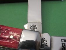 Case XX  2003  Red Bone Silver Script Artisan Tour Trapper Pattern # 6254 SS