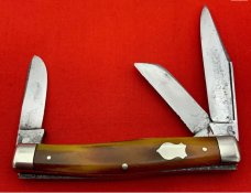 Vintage H BOKER amp CO Premium Stockman Folding Pocket Knife c1899-1920s Synthetic Horn