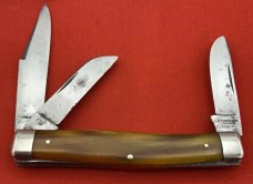 Vintage H BOKER & CO Premium Stockman Folding Pocket Knife c.1899-1920’s Synthetic Horn