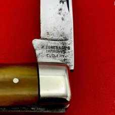 Vintage H BOKER & CO Premium Stockman Folding Pocket Knife c.1899-1920’s Synthetic Horn