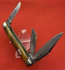 Vintage H BOKER & CO Premium Stockman Folding Pocket Knife c.1899-1920’s Synthetic Horn
