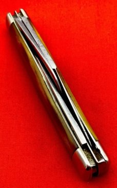 Vintage H BOKER & CO Premium Stockman Folding Pocket Knife c.1899-1920’s Synthetic Horn