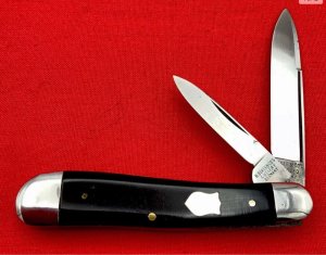Vintage H BOKER & CO Salesman’s Sample Dogleg Jack Pocket Knife c.1869-1910 Slick Black
