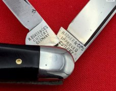 Vintage H BOKER & CO Salesman’s Sample Dogleg Jack Pocket Knife c.1869-1910 Slick Black