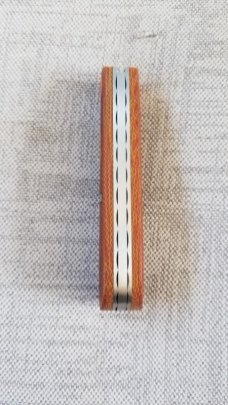 Jeffrey  Mitchell Lanny Shadow,Vintage Canvas Micarta. Orange pivot collar & shield,CPM-154, 3 7/8