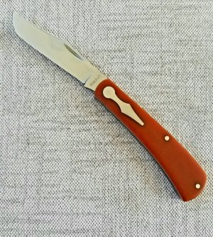 Jeffrey Mitchell Trapper,Vintage Canvas Micarta..Keyhole pivot and shield.,CPM-154, 3.75".pouch/coa