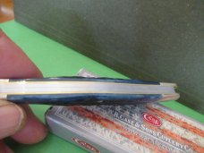 Case XX 2020 Blue Denim Bone Peach Seed Jig Seahorse Whittler Pattern # 6355 WH SS