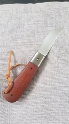 Vincenzo Balistreri Custom Swayback Front Flipper,4"  micarta scales..Linerlock ..lanyard..titanium 