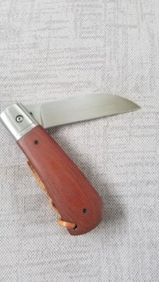 Vincenzo Balistreri Custom Swayback Front Flipper,4"  micarta scales..Linerlock ..lanyard..titanium 