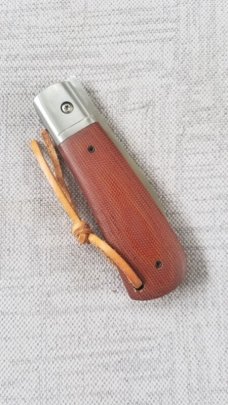 Vincenzo Balistreri Custom Swayback Front Flipper,4"  micarta scales..Linerlock ..lanyard..titanium 