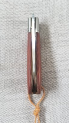 Vincenzo Balistreri Custom Swayback Front Flipper,4"  micarta scales..Linerlock ..lanyard..titanium 