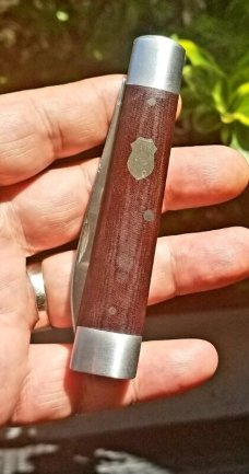 Dean Robertson Burgundy Micarta Doctor knife..4" cld..01  steel..coa and box..#322..8/2021