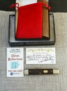 Dean Robertson Burgundy Micarta Doctor knife..4" cld..01  steel..coa and box..#322..8/2021