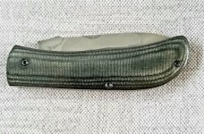 Tracy LaRock Custom Timberjack Black Linen/Brown Burlap Micarta 4.25" W2 w/Hamon ,NIB.
