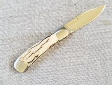 Steve Vanderkolff Mammoth Clip 4"cld..Smooth White Crackle.CPM-154. integral bolsters & caps..SALE