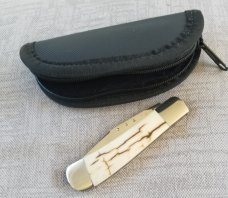 Steve Vanderkolff Mammoth Clip 4"cld..Smooth White Crackle.CPM-154. integral bolsters & caps..SALE