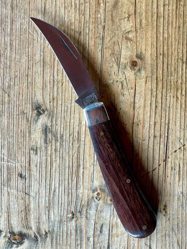 A Wright & Son "Peach" Swayback knife with Rosewood Scales and Curves Wharncliffe Blade A Wright & Son "Peach" Swayback knife with Rosewood Scales and Curves Wharncliffe Blade