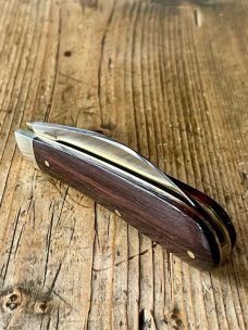 A Wright & Son "Peach" Swayback knife with Rosewood Scales and Curves Wharncliffe Blade