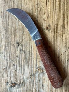 A Wright & Son Hawksbill Pruning Knife with Rosewood Scales and Hawksbill Blade