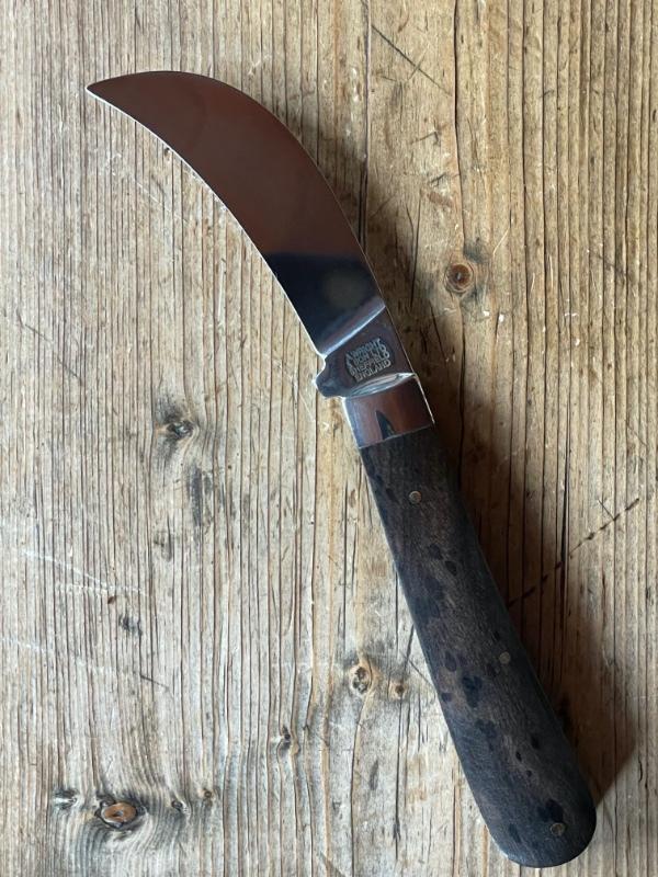 A Wright & Son Hawksbill Pruning Knife with Ebony Scales and Hawksbill Blade