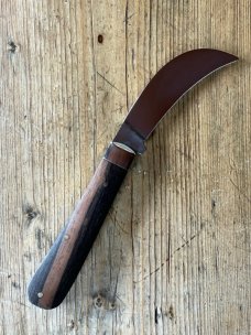 A Wright & Son Hawksbill Pruning Knife with Ebony Scales and Hawksbill Blade
