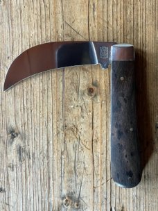 A Wright & Son Hawksbill Pruning Knife with Ebony Scales and Hawksbill Blade