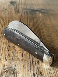 A Wright & Son Hawksbill Pruning Knife with Ebony Scales and Hawksbill Blade
