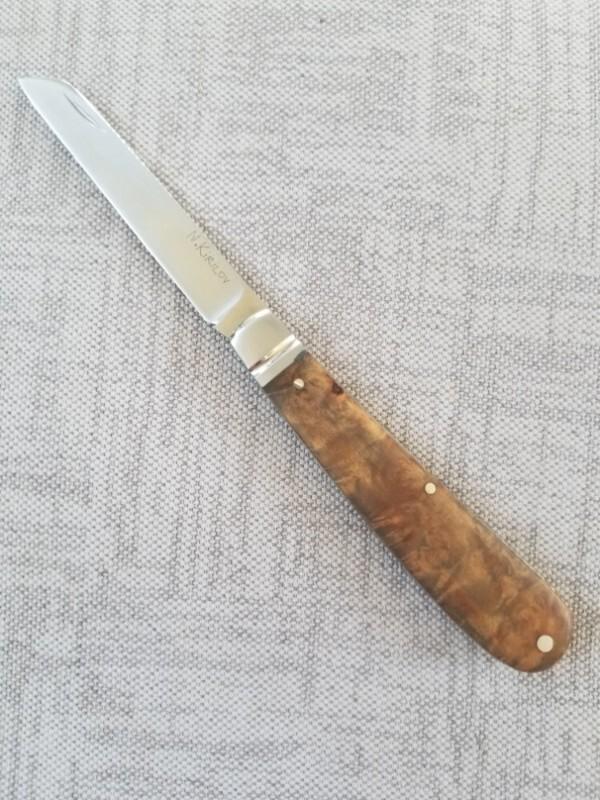 Kirilov Customs Walnut Lambsfoot..4" closed..Rwl34..worked spring & spine..coa/slip/box..